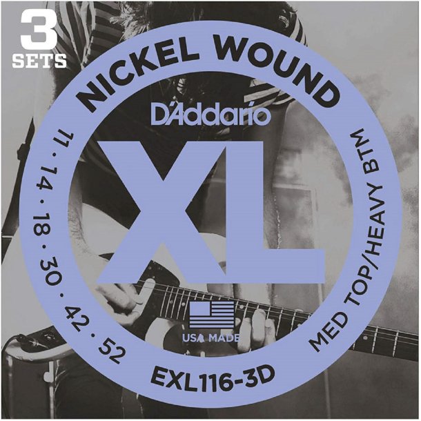 D'Addario EXL116-3D, 011-052 (3-pack)